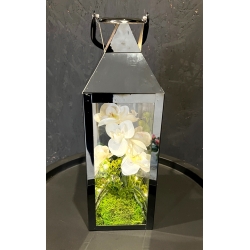 LAMPION latarenka ze storczykami i lampkami LED